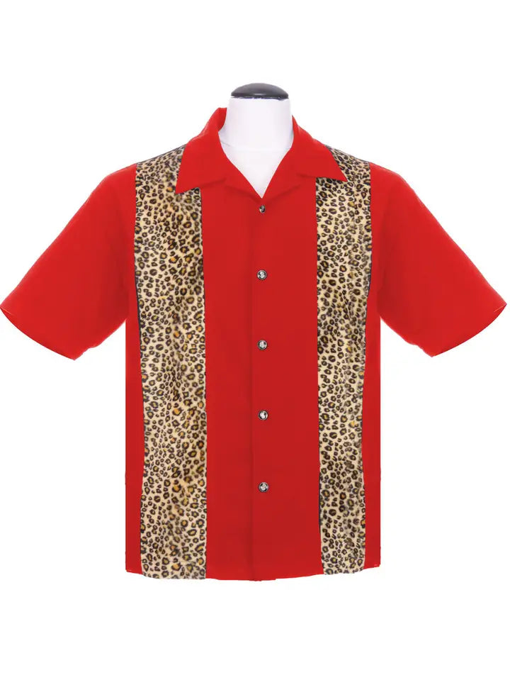 Leopard Panel Bowling Shirt