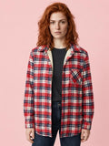 Red Plaid Sherpa-Lined Shacket