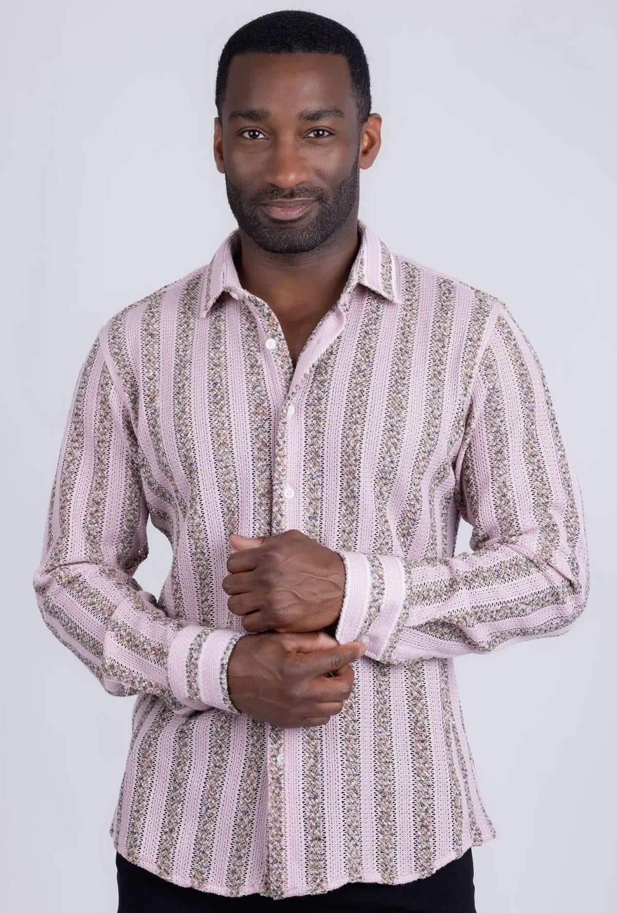 Knitted Striped Long Sleeve Shirt