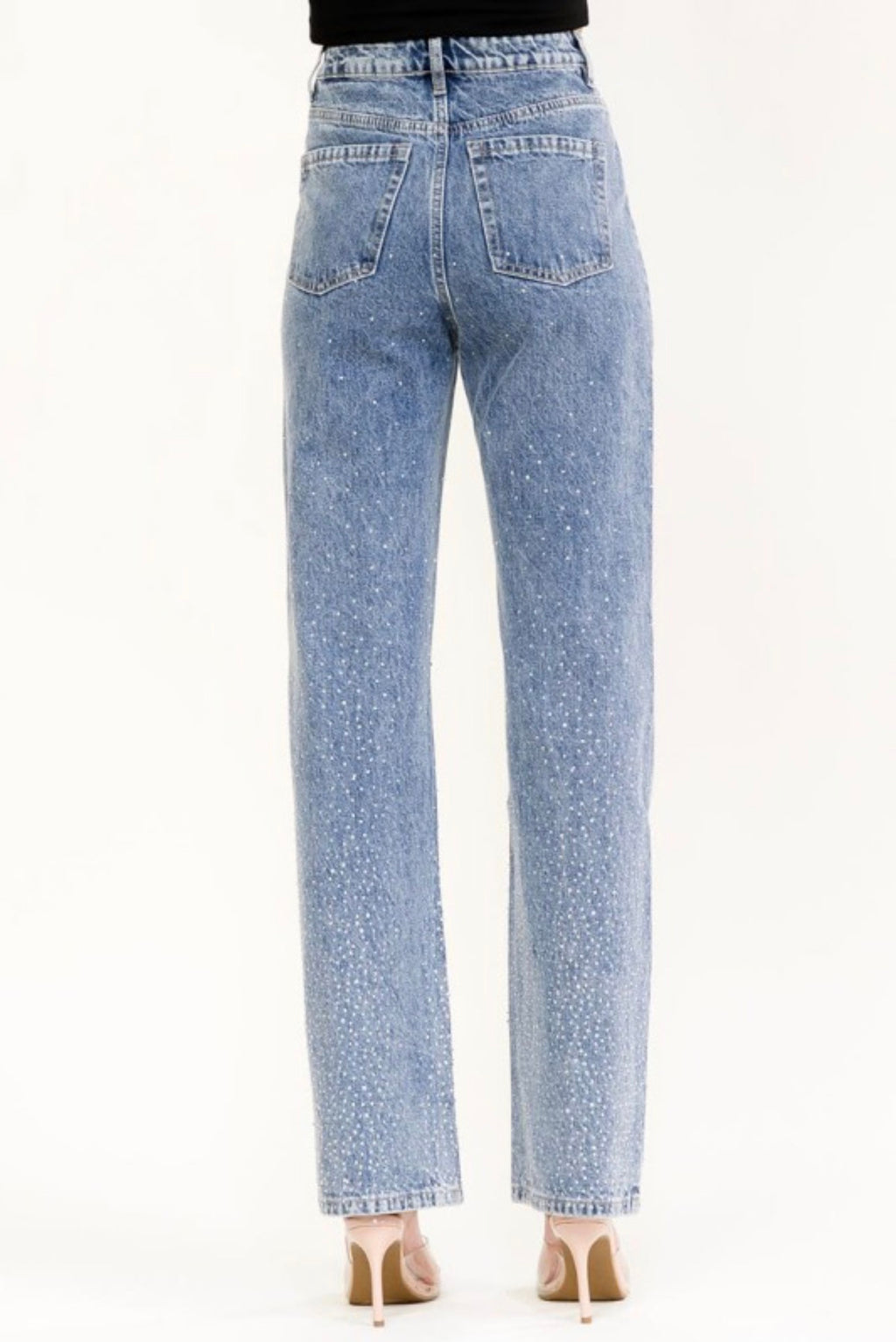 Rhinestone Wide Leg Jeans