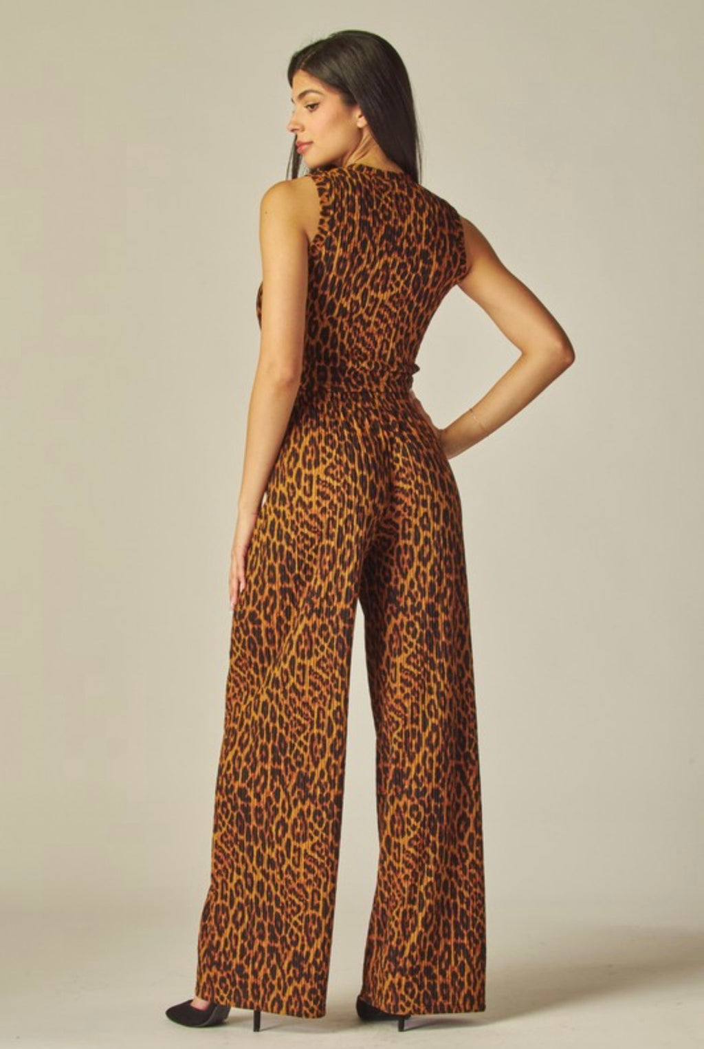 Leopard Crinkle Plisse’ Set
