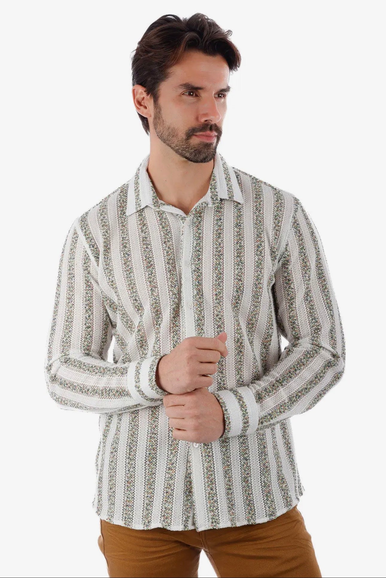 Knitted Striped Long Sleeve Shirt