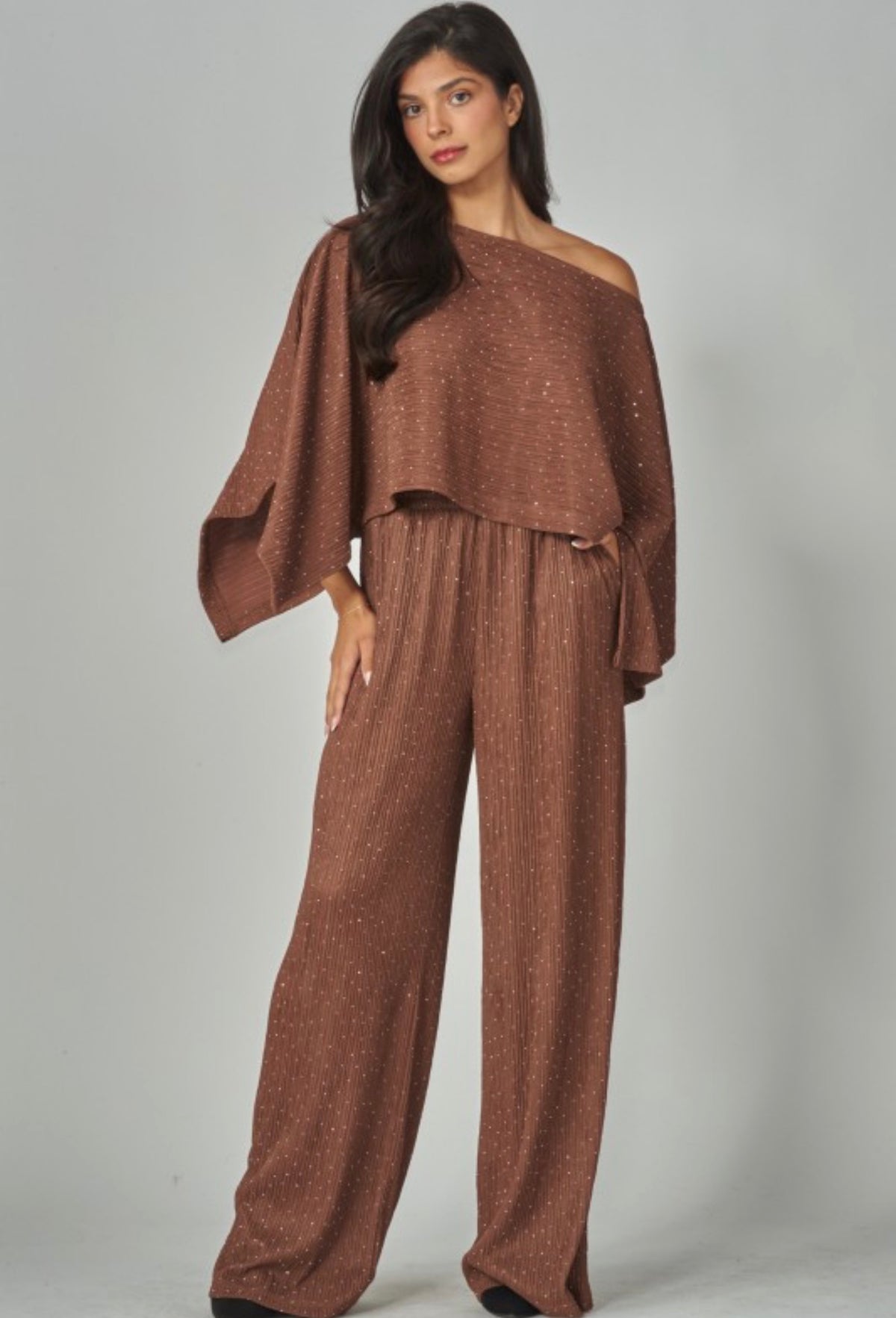 Plisse’ Kimono Rhinestone Set