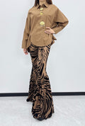 Zebra Print Mesh Bellbottoms