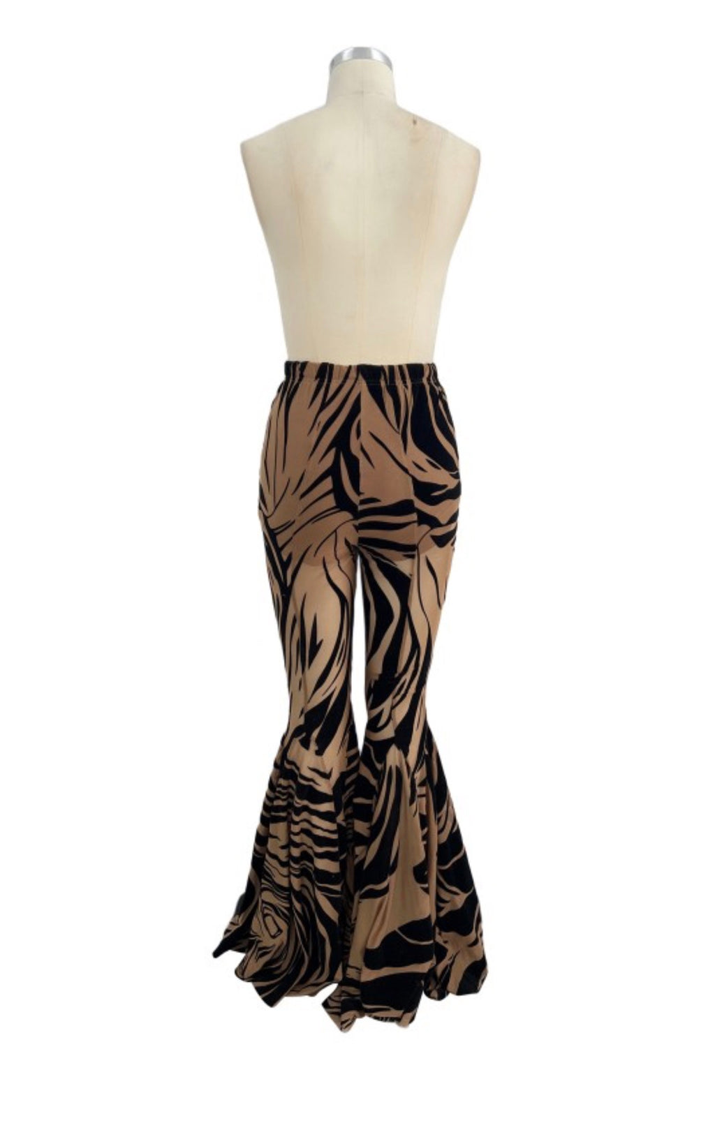 Zebra Print Mesh Bellbottoms