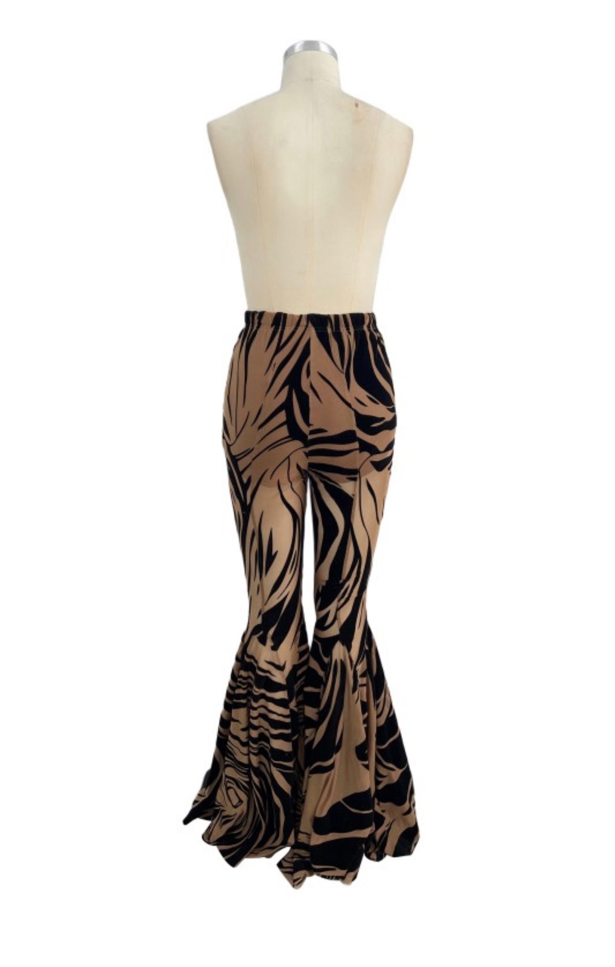 Zebra Print Mesh Bellbottoms