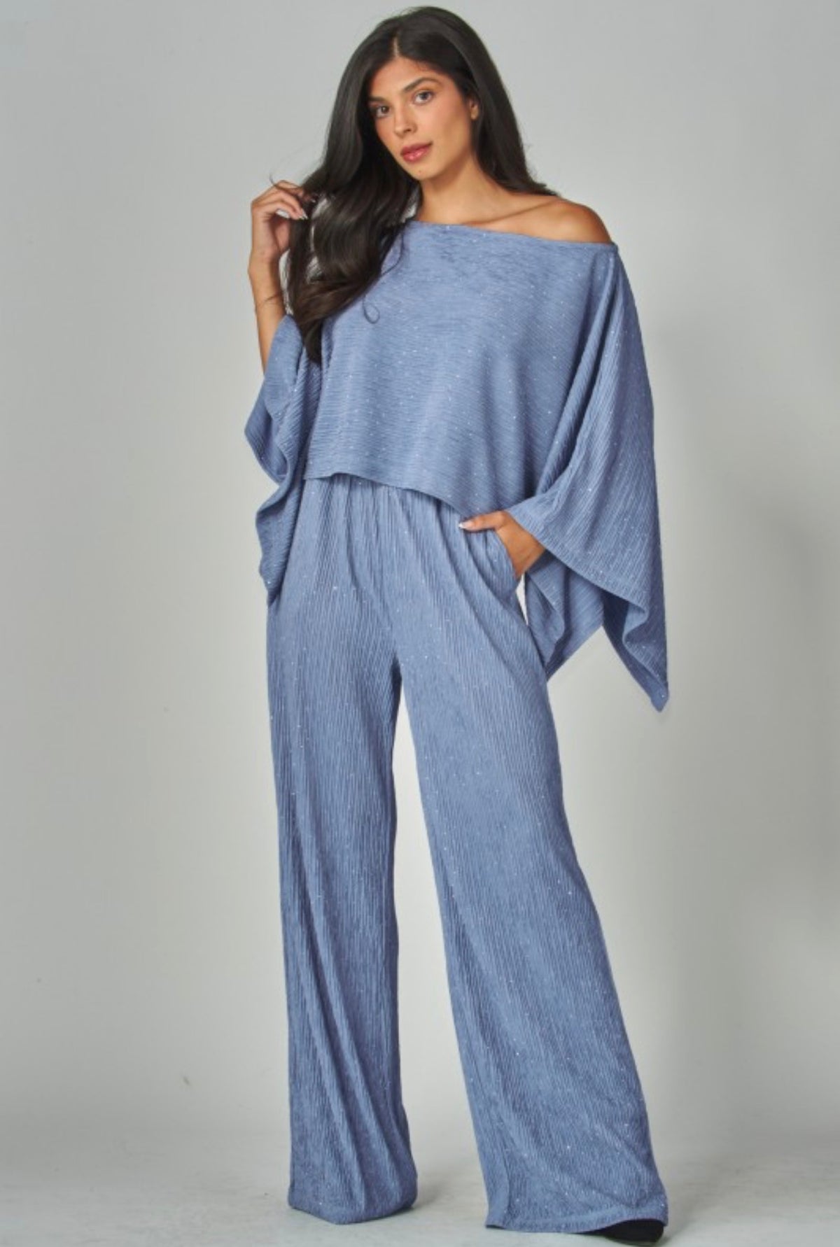 Plisse’ Kimono Rhinestone Set