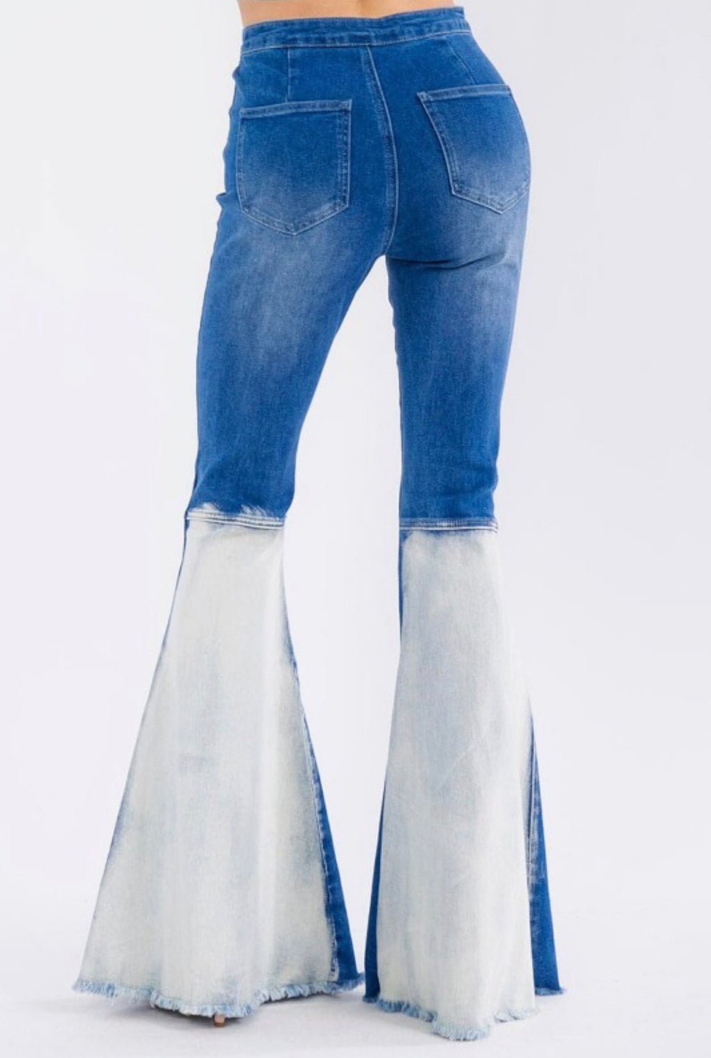 Denim Patchwork Bellbottom Jeans