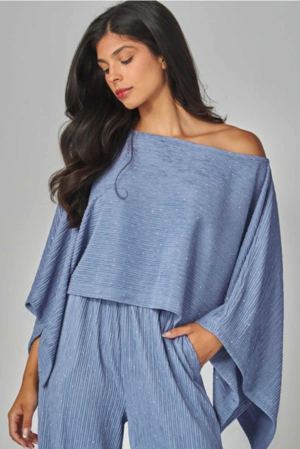 Plisse’ Kimono Rhinestone Set