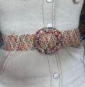 Multicolor Woven Stretch Belt